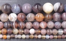 AAA Natural Botswana Agate Gemstone Round Beads 4mm 6mm 8mm 10mm 12mm 14mm 15.5"