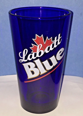 Labatt Blue Red Line 16 Oz. Pint Cobalt Blue Beer Glass | eBay