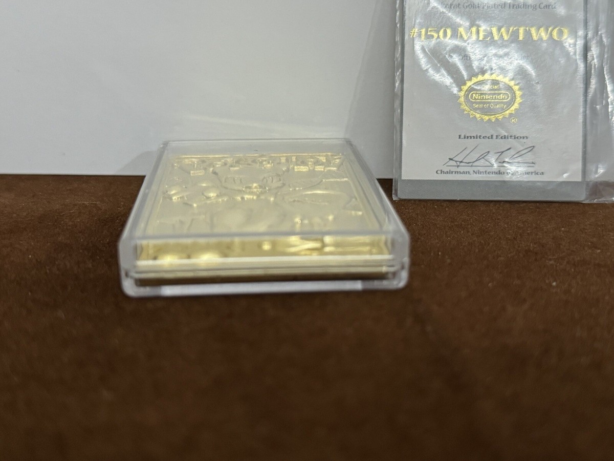 1999 Pokemon "Mewtwo" 23 Karat Gold Plated Special Edition Trading Card  With COA