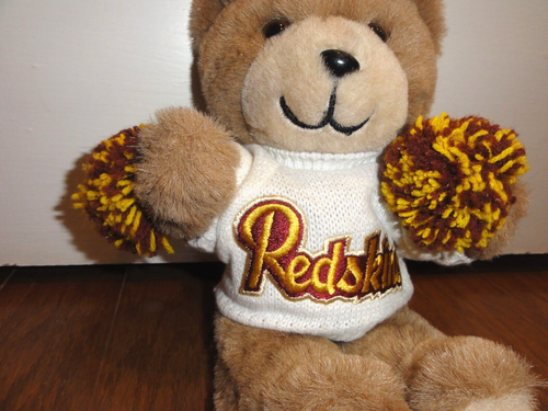 CHEERLEADER REDSKINS TEDDY BEAR PLUSH w/ POM POMS 10 in. - Picture 4 of 7