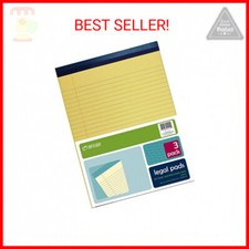 Top Flight Legal Pad, 8.5 x 11.75 Inches, 0.375 Inch Rule, Canary, 50 Sheets per