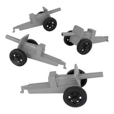 TimMee Processed Plastic M3 ARTILLERY GRAY Plastic Army Men Cannon Playset USA