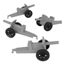 TimMee Processed Plastic M3 ARTILLERY GRAY Plastic Army Men Cannon Playset USA