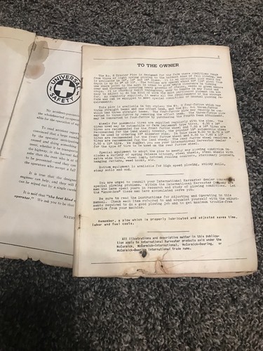 Original International ~ McCormick No. 8 No. 8-L Tractor Plows ~ Owners Manual - Picture 3 of 3