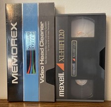 New Sealed Memorex Safeguard System VHS Video Head Cleaner Maxell HiFi 120