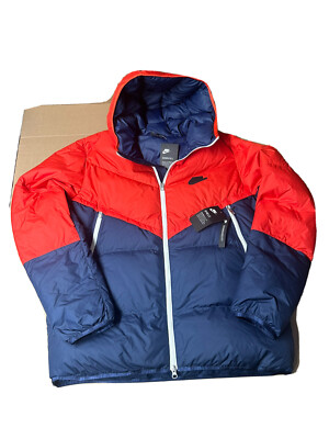 Nike Sportswear Parka Down Fill Jacket Sz Large Black Logo Sample