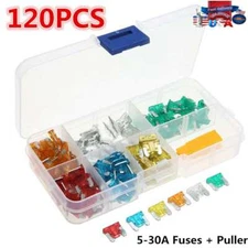 120pcs Low profile Mini Car Fuse Auto Car Motorcycle SUV FUSES Kit APM ATM
