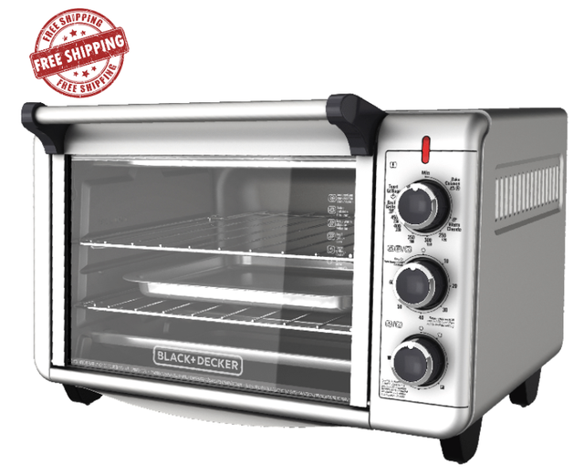 Black Decker Convection Countertop 2 Shelf Toaster Oven 6 Slices