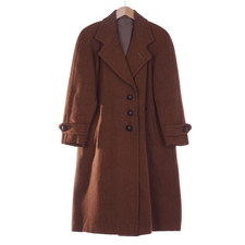 Harris Tweed Long Sleeved Brown Coat Uk Size 14