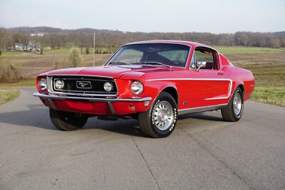 1968 Ford Mustang fastback red | 24x36 inch POSTER | vintage