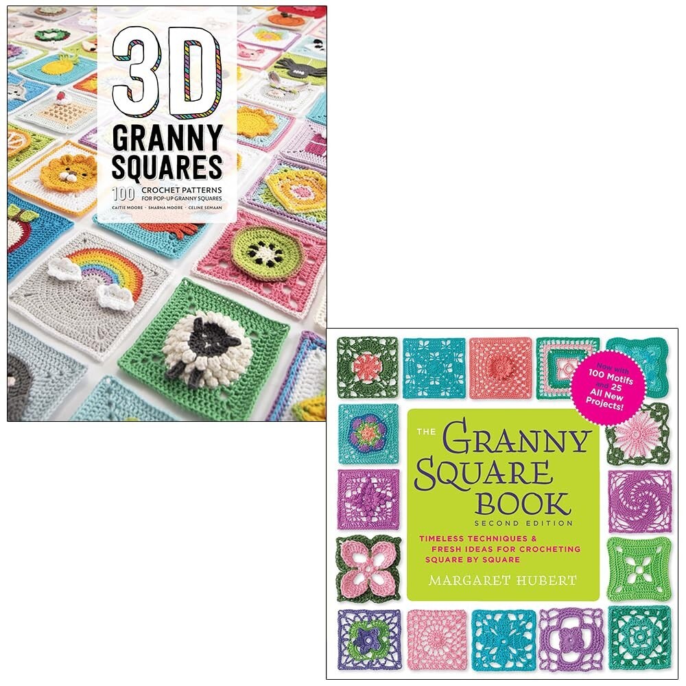3D Granny Squares By Caitie Moore, Granny Square Book By Margaret Hubert 2 Books