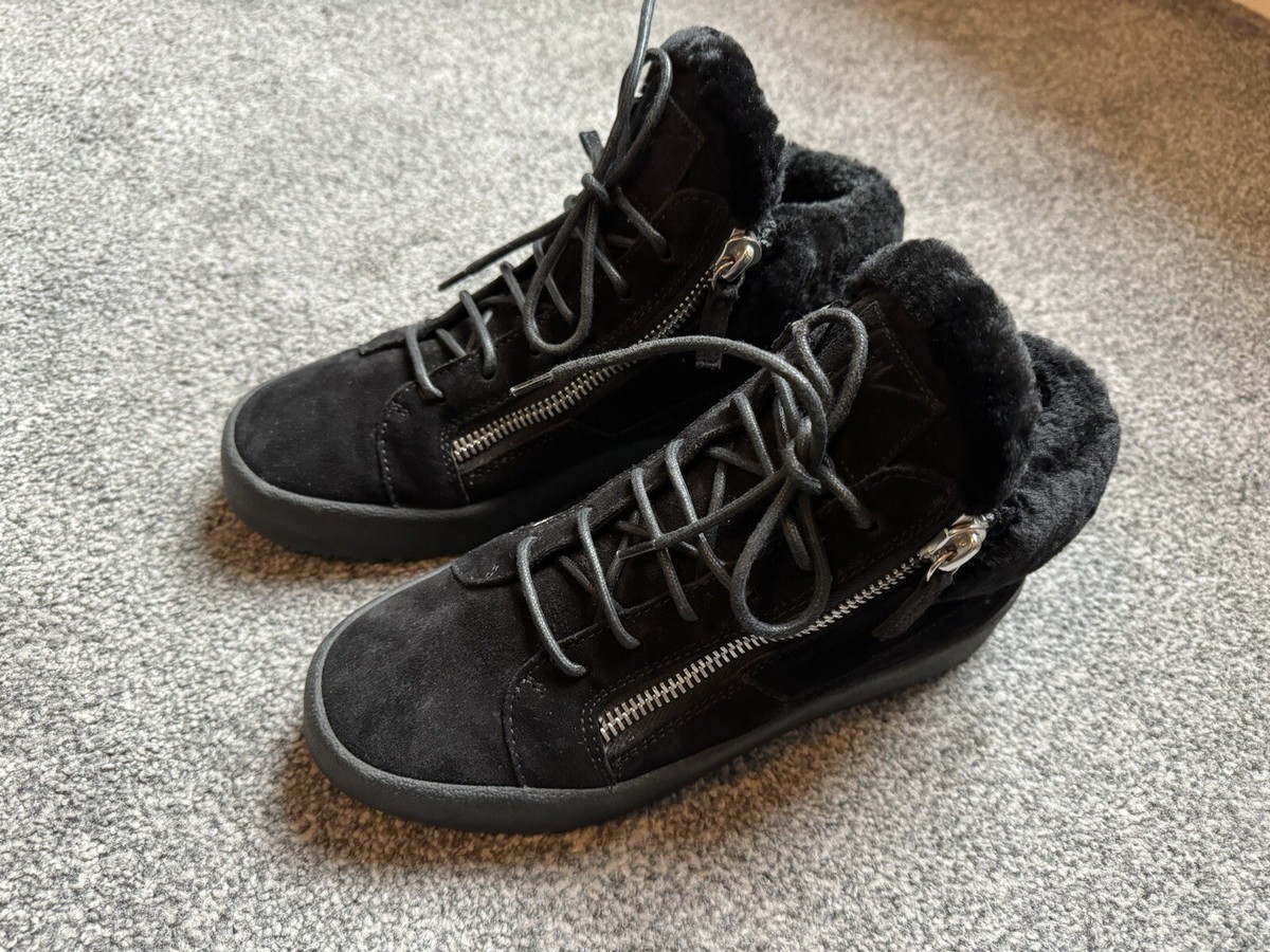 Giuseppe Zanotti Kriss Suede/Fur Sneakers In Black Great