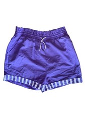 Vintage Alternating Currents 90  s Retro Purple Stripe Cuff Shorts Size Large