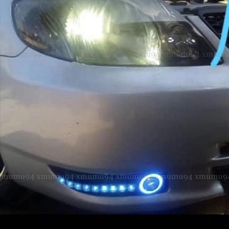 2.5 Ice Blue 64MM Car COB LED Fog Light Projector Angel Eyes Halo Ring