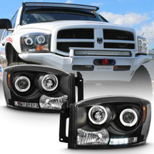 Led Black Housing Projector Headlights For 2006-2008 Dodge Ram 1500 2500 3500