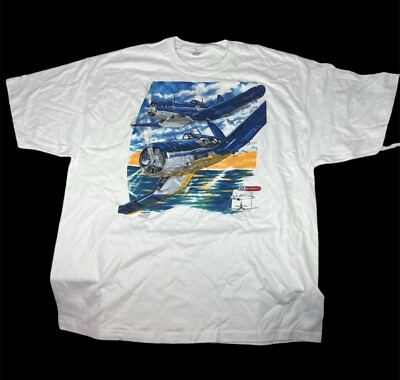 Vintage F-4U Corsair Graphic Men s T-shirt Size XXXL NEW Without Tags NOS