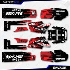 Red Savage Camo Racing Fender Graphics Kit fits Yamaha Banshee 350 Twin