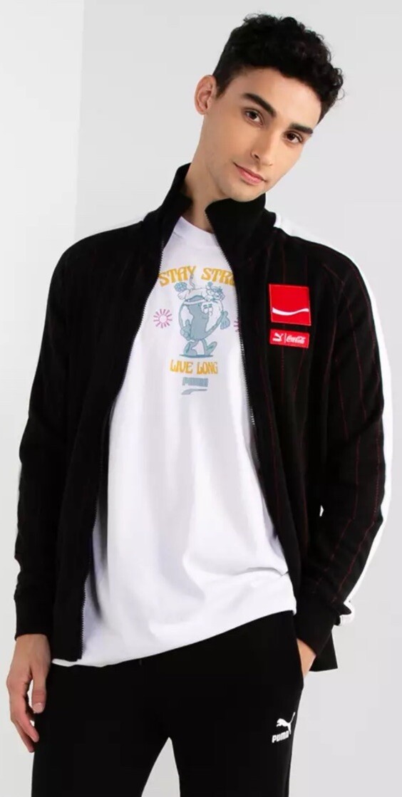 Puma x Coca-Cola T7 Track Jacket Men's Size XL 536162-01 BLACK/RED