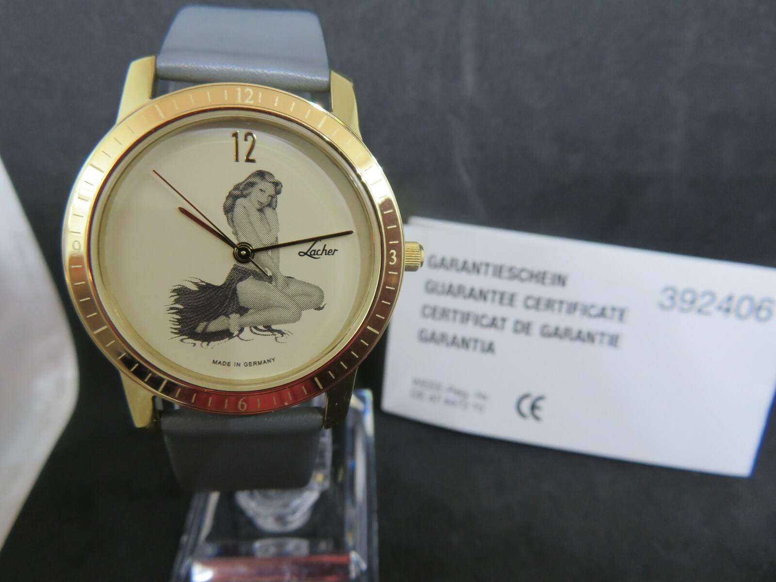 Montre Homme Laco by Lacher Pin-Up avec Bracelet en Cuir Gris