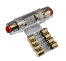 100A AGU Fuse 4 / 8 Gauge AGU Fuse Holder Gold Plated SKFH104