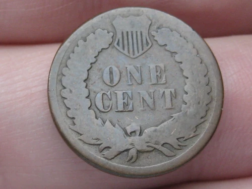 1885 Indian Head One Cent Penny- About Good Details, Chocolate Brown