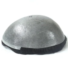 Mens Toupee Thin Skin Human Hair Replacement System 0.08mm Knotted Hair Pieces