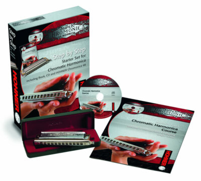 HOHNER STEP BY STEP / CHROMONICA STARTER PACKAGE ENGLISH MOUTH HARMONICS