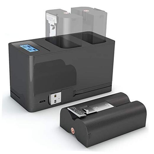 Battery and Charger for Ring, Batteries (1-Pack) and Dual USB Charger for Ring