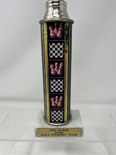 2002 Chess King Trophy Figure White Marble Base Chess Board Figures 12x3x2 - 第 2/10 張圖片