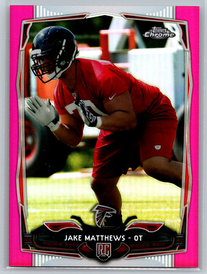Jake Matthews 2014 Topps Chrome Pink Refractor Rookie Card /399 #199 Falcons