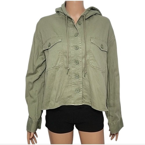 American Eagle Outfitters Women's Green Hooded Jacket Size M Medium