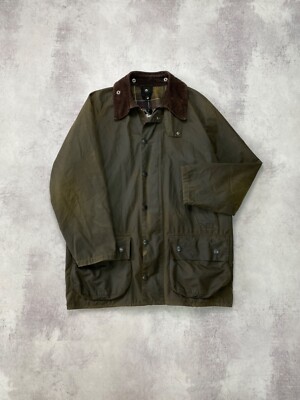 Vintage Barbour Classic Beaufort Waxed Green Coat Jacket Size C40