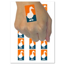Duck From the Front Silhouette Temporary Tattoo Water Resistant Body Art Set