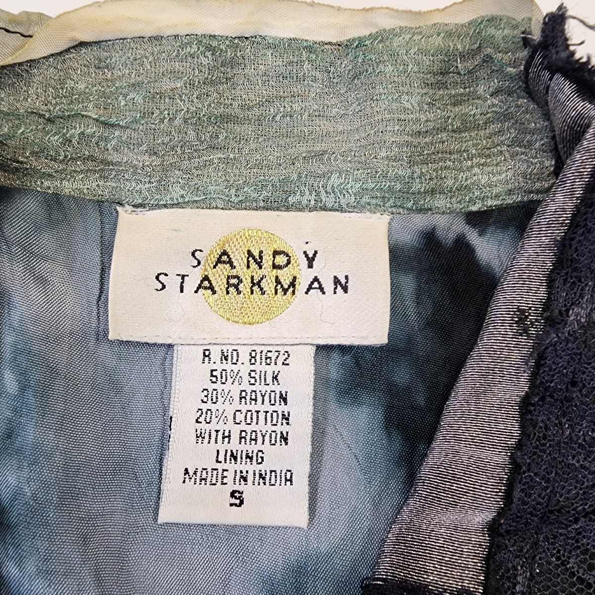 Sandy Starkman Jacket Womens Small Art to Wear Silk Rayon