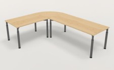 Schreibtischkombination 260x200 cm  Winkelschreibtisch Bürotisch Gestell grafit