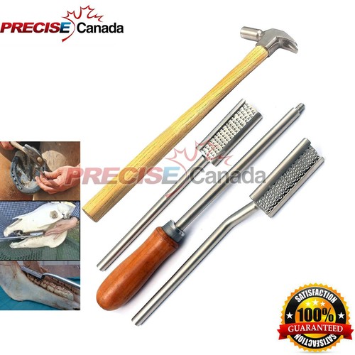 Set Of 2 Farrier Kit Equine Dental Float Rasp and Horse Hoof Nail Driving Hammer - Picture 3 of 4