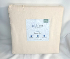 WelHome Cotton Linen Relaxed Duvet Cover 3 Piece Set King/Cal King Blush New