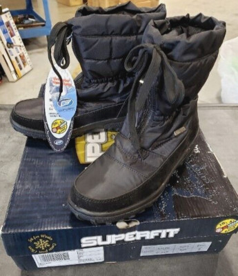 NEW SuperFit Men's BLACK Water Resistant Boots STEPH C449 SIZE 8
