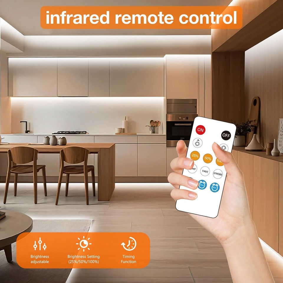 LETIANPAI White COB Light Strip 50FT/15M, Dimmable White LED Strip