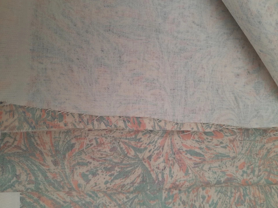 7m X 1m40 SIGNE RICHARD FELBER TISSU AMEUBLEMENT  couleurs pastels marbrées - Photo 3/3