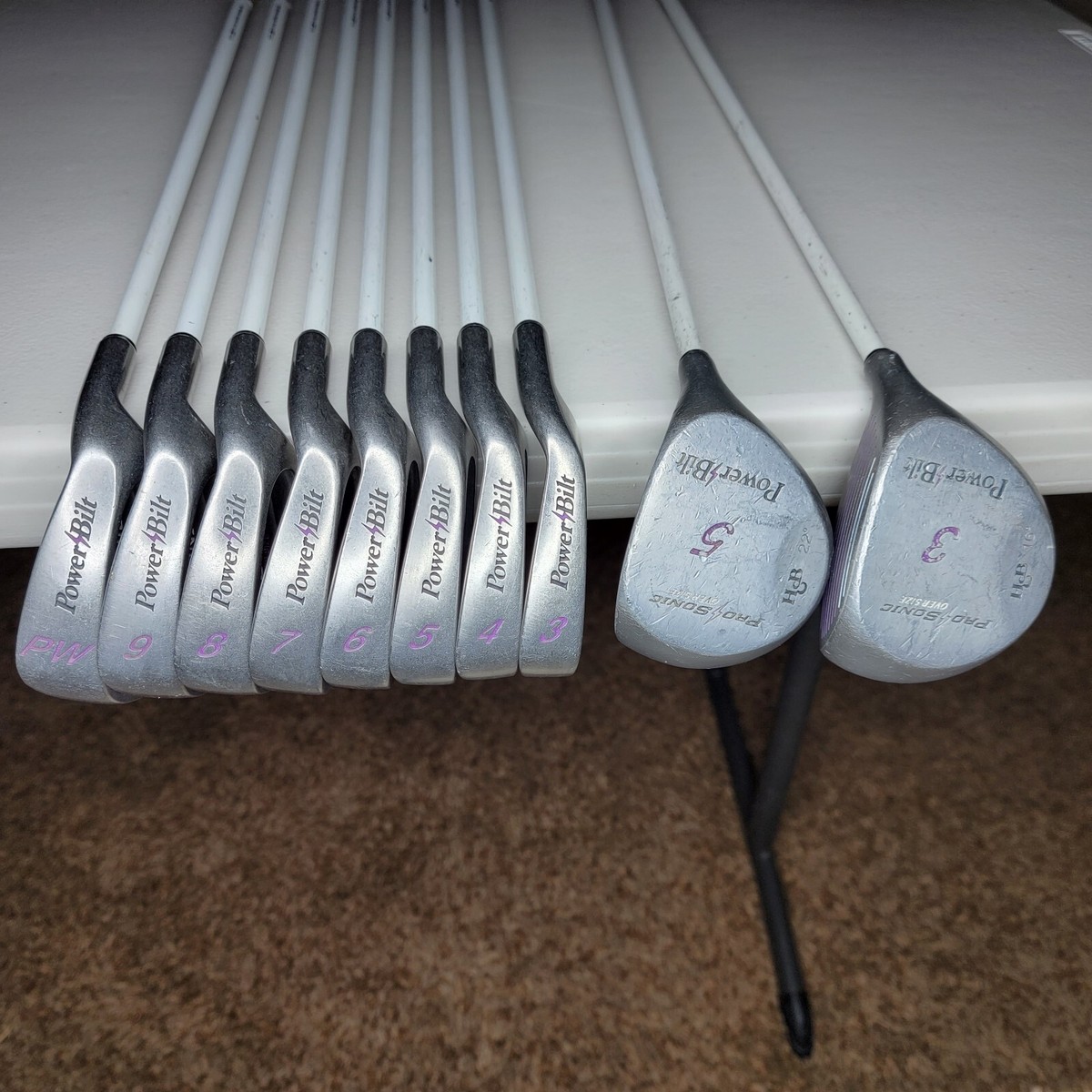 PowerBilt H&B Pro Sonic Oversize Iron Set 3-PW 3, 5 Woods RH L
