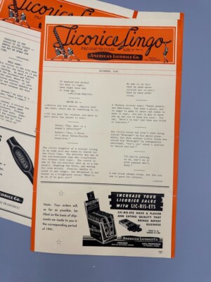 1945 AMERICAN LICORICE Co Penny CANDY ADVERTISING Vintage
