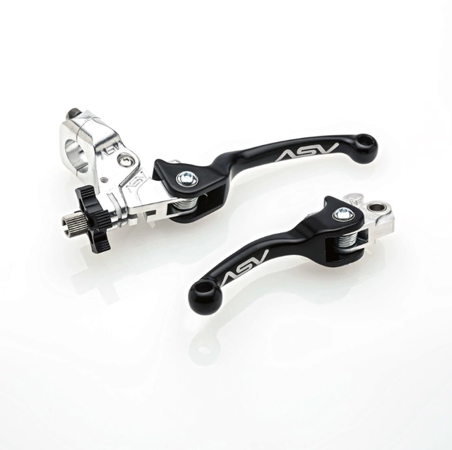 ASV Black F2 Folding Brake + Clutch Levers Pair Pack Kit Suzuki LTR 450