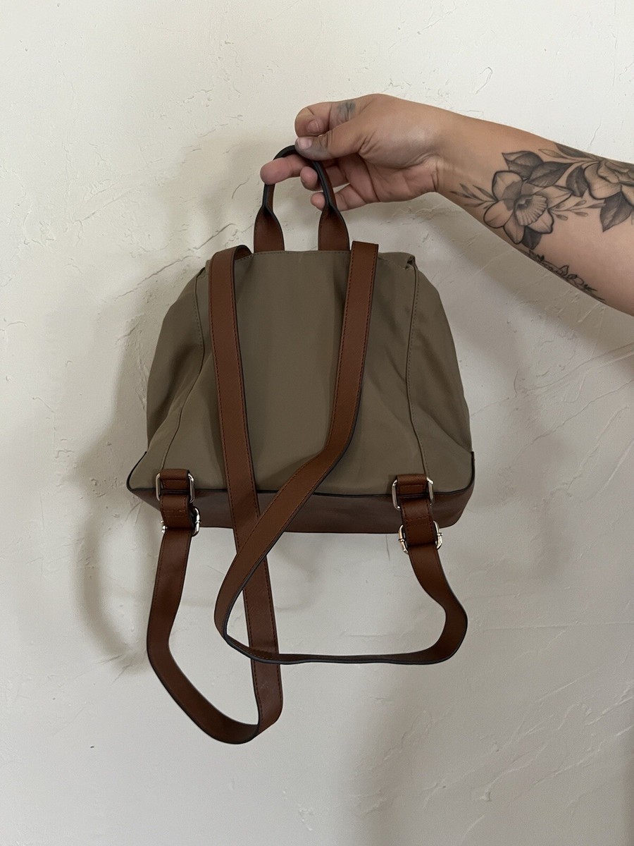 Karl Lagerfeld Paris Tan/Brown Drawstring Backpack with two