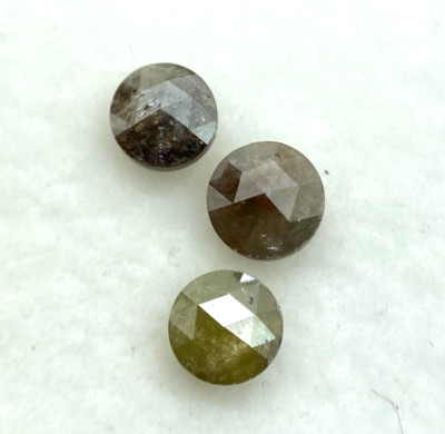 Natürlicher Diamant Menge 3 Stück/ 1 + Karat Rund Schliff Mehrere Farbe Rose