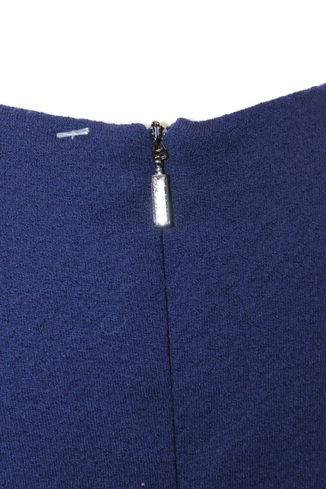 Vestido Max Mara para mujer cuello redondo mangas largas ceñido midi ropa de trabajo azul talla M Foto 4 de 4