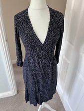 Woman’s Fat Face Blue And white Wrap Dress Size 12