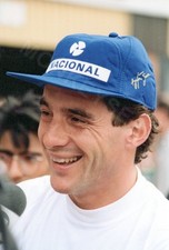 Ayrton Senna 1994 Brazil F1 Nacional Cap Candid Interview Photo Print 15x10cm