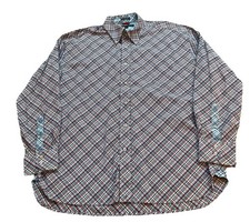 Tommy Hilfiger 80 s 2ply Button Up Shirt Men's XL Red Blue Check Long Sleeve