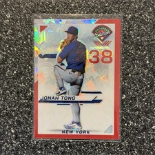 Panini Prospect Edition Red Ice Prizm #138 Jonah Tong Rookie New York Mets 2025